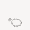 Bb-Vorhängeschloss-Armband in Silber/Antiksilber