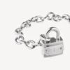 Bb-Vorhängeschloss-Armband in Silber/Antiksilber