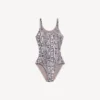 Beiger Python-Badeanzug für Damen