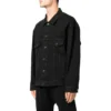 Bekleidungsverleih Denim-Jacke, kastenförmige Passform „Schwarz“ 675206TEW051105