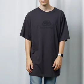 Übergroßes, gewaschenes Interlock-BB-T-Shirt „Navy Black“ 583214TFV658060