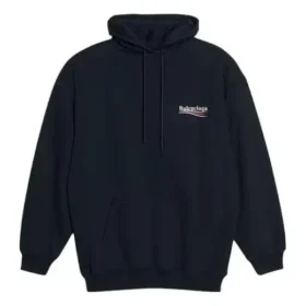 Bestickter Oversize-Hoodie mit Political Campaign-Aufdruck „Black White“ 620947TKVI91070