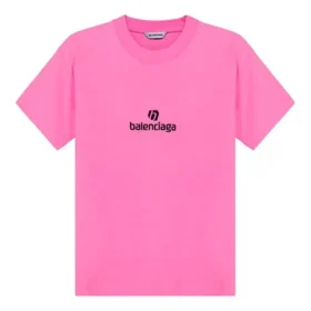 Besticktes T-Shirt mit Rundhalsausschnitt und kurzen Ärmeln, rosa 612964TJVD95764