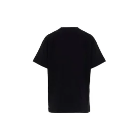 Besticktes Unisex-Shirt mit kurzen Ärmeln, schwarz 612965TIVD31000