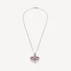 Bezaubernde Halskette in Silber/Fuchsia
