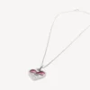 Bezaubernde Halskette in Silber/Fuchsia