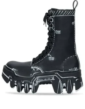 Bulldozer Schnürstiefel „Black Outline Calfskin“ 672502WBEF21090