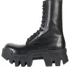 Bulldozer Schnürstiefel „Schwarzes pflanzlich gegerbtes Kalbsleder“ 671554WBCQ01000