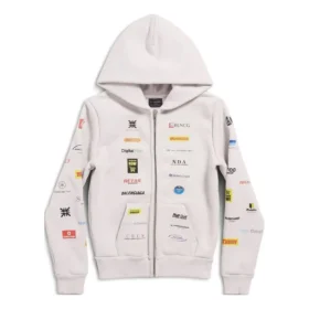 Business English Zip-up-Hoodie „Off White“ 788243TQVH69016