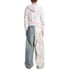 Business English Zip-up-Hoodie „Off White“ 788243TQVH69016