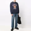 Ca. 1917 College-Logo-Print-Sweatshirt mit Rundhalsausschnitt „Navy“ 676629TLV908067