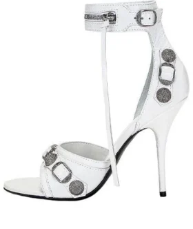 Cagole 110-mm-Sandalen „White Arena Lambskin“ 743057WAD4E9081
