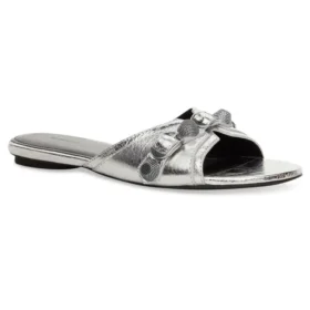 Cagole Metallic-Pantoletten „Silver Black“ 694342WBDK38018