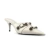 Cagole Pantoletten mit High Heels „Weißes Lammleder“ 714253WAD4E9081