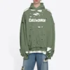 Caps Destroyed Hoodie „Grün“ 659403TKVB63011