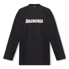 Caps Oversized-Langarm-T-Shirt „Black“ 681046TNVL11070