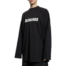 Caps Oversized-Langarm-T-Shirt „Black“ 681046TNVL11070