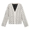 Cardigan mit durchgehendem Logo „Chalky White Black“ 736248T32339054