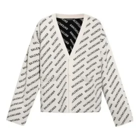 Cardigan mit durchgehendem Logo „Chalky White Black“ 736248T32339054