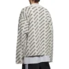 Cardigan mit durchgehendem Logo „Chalky White Black“ 736248T32339054