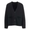 Cardigan mit durchgängigem Logo in derselben Farbe „Schwarz“ 720058T16611000