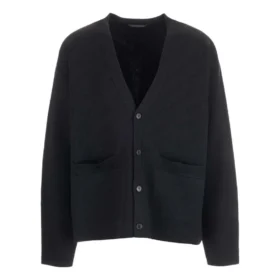 Cardigan mit durchgängigem Logo in derselben Farbe „Schwarz“ 720058T16611000