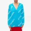 Cardigan mit Logo-Monogramm, lockere Passform „Blue“ 625330T31784661