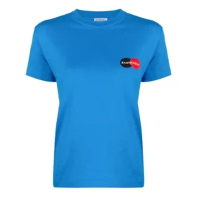 Casual-T-Shirt mit Alphabet-Logo, kurzärmelig, blau 612964TIV797601