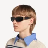 Cosmo-Sonnenbrille für Damen, rechteckig, in Schwarz Cosmo-Sonnenbrille für Damen, rechteckig, in Schwarz