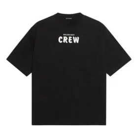 Crew-Print, locker geschnitten, kurzärmelig, schwarz 620941TIV741070