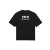 Crew-Print, locker geschnitten, kurzärmelig, schwarz 620941TIV741070