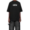 Crew-Print, locker geschnitten, kurzärmelig, schwarz 620941TIV741070