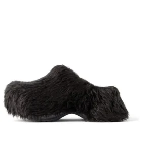 Crocs Pantoletten „Black Fake Fur on Rubber“ 720762W0FOU1000