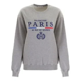 Crown einfarbiger Hoodie mit Alphabet-Logo, grau 578132TGV681300 Crown einfarbiger Hoodie mit Alphabet-Logo, grau 578132TGV681300