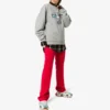 Crown einfarbiger Hoodie mit Alphabet-Logo, grau 578132TGV681300