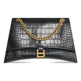 Crush Crocodile Medium Kettenhandtasche „Black“ 716393210IX1000