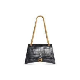 Crush Crocodile Medium Kettenhandtasche „Black“ 716393210IX1000