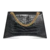 Crush Crocodile Medium Kettenhandtasche „Black“ 716393210IX1000