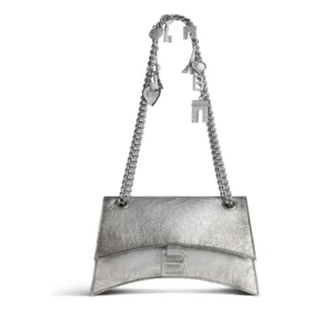Crush Kleine Kettenhandtasche mit Used-Look „Silver“ 7819202AA6X8110