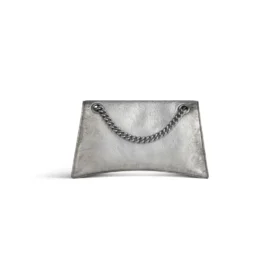 Crush Kleine Kettenhandtasche mit Used-Look „Silver“ 7819202AA6X8110