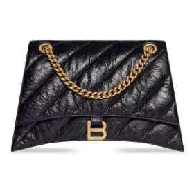 Crush Medium Kettenhandtasche, gesteppt „Schwarz“ 716393210J11000