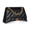 Crush Medium Kettenhandtasche, gesteppt „Schwarz“ 716393210J11000