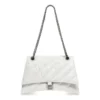 Crush Mittelgroße Kettenhandtasche, gesteppt „Optic White“ 716393210J09001