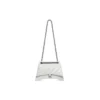 Crush Mittelgroße Kettenhandtasche, gesteppt „Optic White“ 716393210J09001