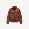 Damen-Blouson mit hohem Kragen in Kastanienbraun