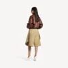 Damen-Blouson mit hohem Kragen in Kastanienbraun