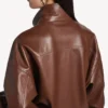 Damen-Blouson mit hohem Kragen in Kastanienbraun