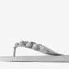 Damen-Cagole-Sandale mit Zehen und Balenciaga-Grau/Kristall