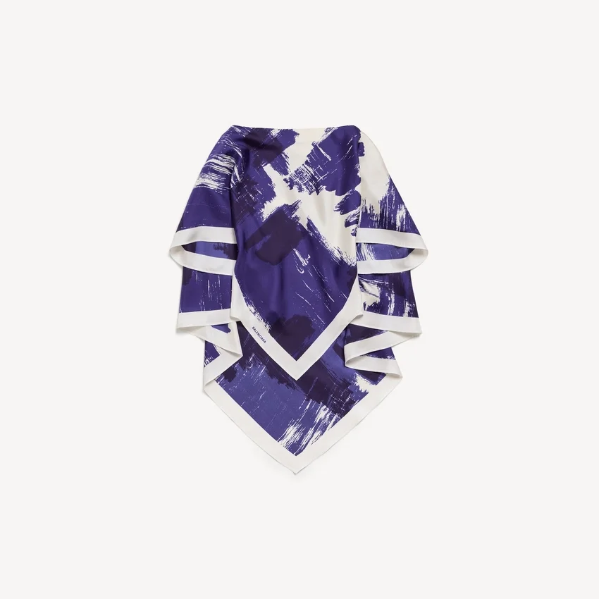 Damen-Cape-Top mit Pinsel-Print in Blau Damen-Cape-Top mit Pinsel-Print in Blau