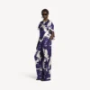 Damen-Cape-Top mit Pinsel-Print in Blau Damen-Cape-Top mit Pinsel-Print in Blau